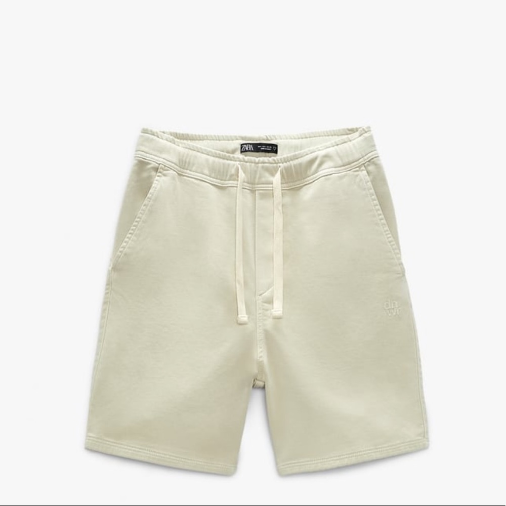 Zara Cream soft Plush Sweat Shorts
